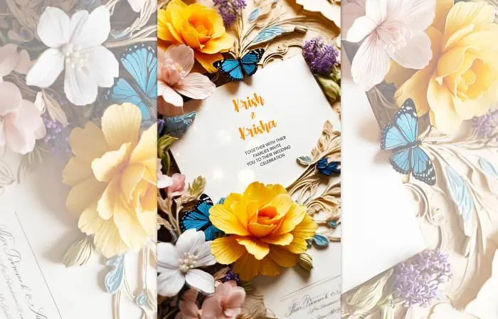 Luxurious 3D Floral Wedding Invitation Instagram Story